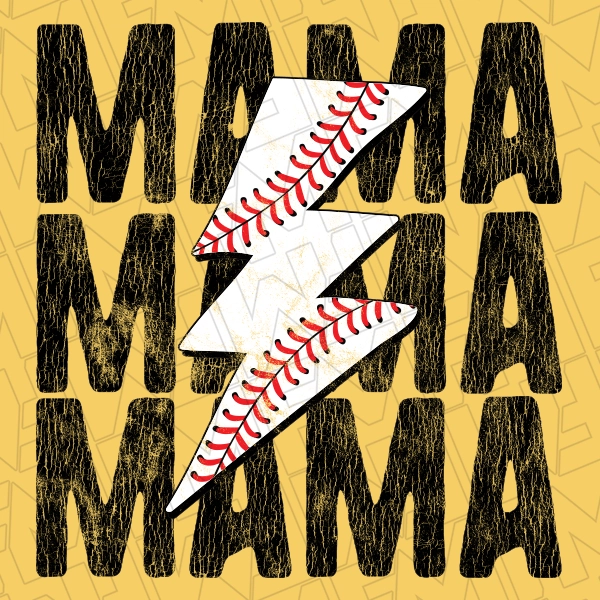 Baseball Mama Lightning Bolt Mothers Day DTF Transfer  Mothers Day Directto-Film  0148