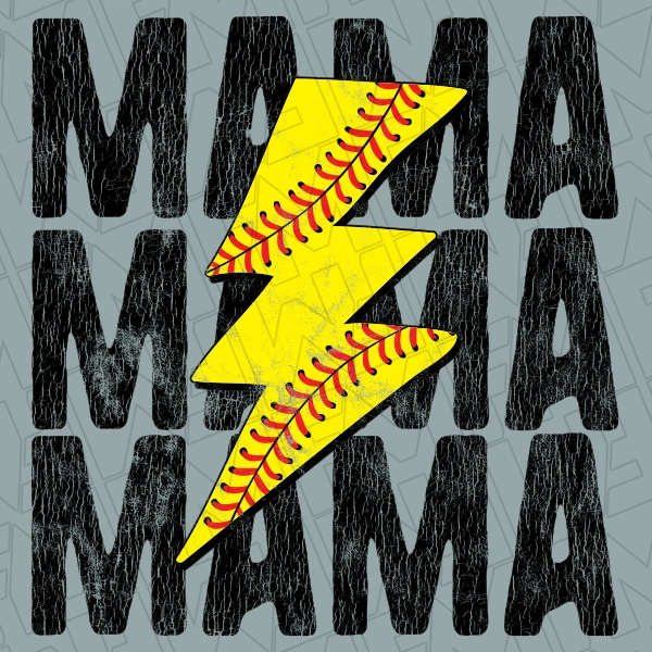 Softball Mama Lightning Bolt Mothers Day DTF Transfer  Mothers Day Directto-Film  0149