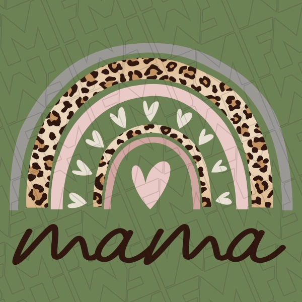 Boho Mama Leopard Rainbow Mommy  Me Mothers Day DTF Transfer  Mothers Day Directto-Film  0150