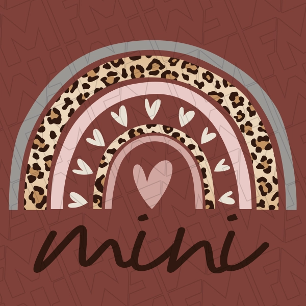 Boho Mini Leopard Rainbow Mommy  Me Kids DTF Transfer  Mothers Day Directto-Film  0151