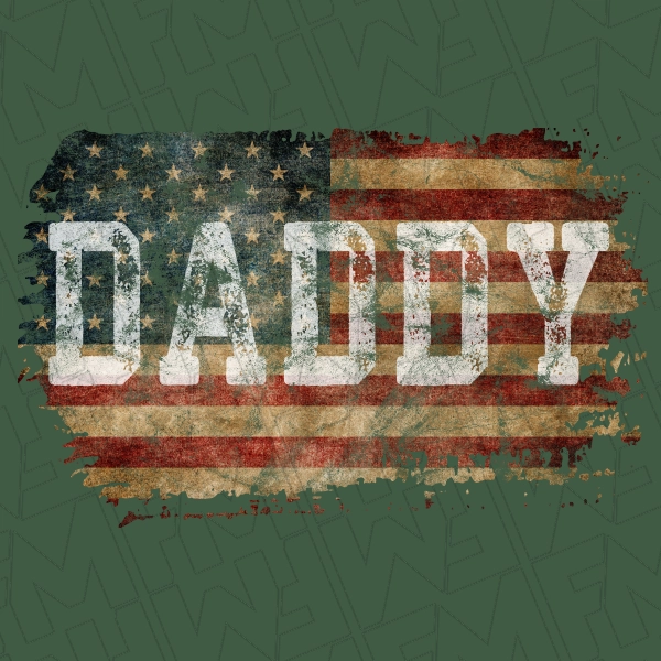 Daddy Vintage American Flag Patriotic Dad Fathers Day DTF Transfer  Fathers Day Directto-Film  0180