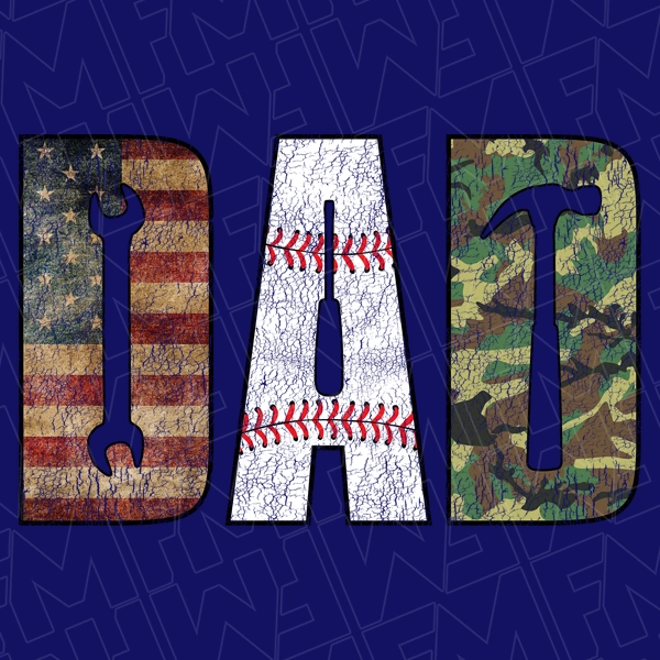 DAD Tools Baseball Dad Fathers Day DTF Transfer  Fathers Day Directto-Film  0189