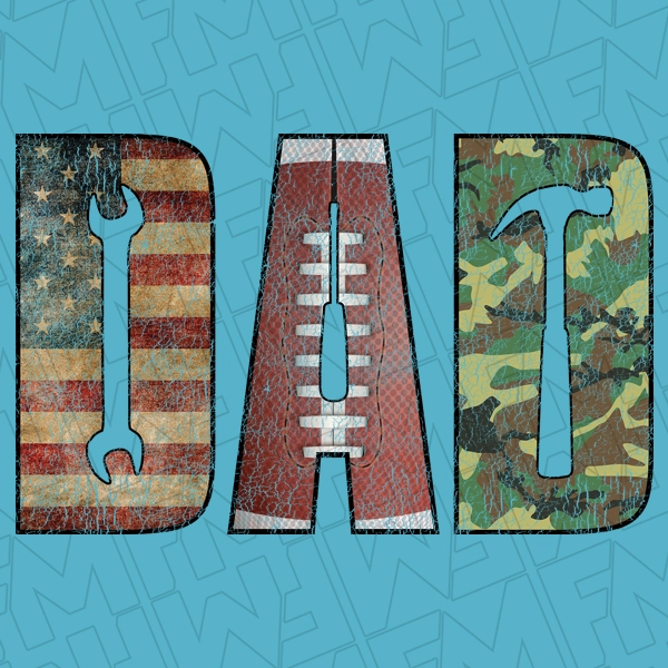DAD Tools Football Dad Fathers Day DTF Transfer  Fathers Day Directto-Film  0190