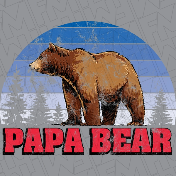 Papa Bear Fathers Day DTF Transfer  Fathers Day Directto-Film  0195