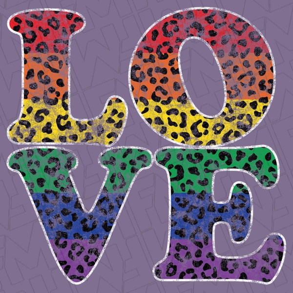 LOVE Distressed Rainbow Leopard Print LGBTQ Pride DTF Transfer  Trendy Directto-Film  0252