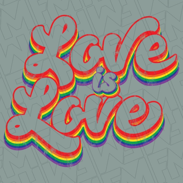 Love is Love Rainbow Script LGBTQ Pride DTF Transfer  Trendy Directto-Film  0253