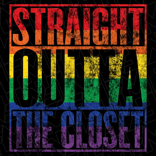Straight Outta The Closet Rainbow Block LGBTQ Pride DTF Transfer  Trendy Directto-Film  0260