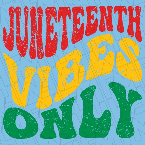 Juneteenth Vibes Only DTF Transfer  Juneteenth Direct to Film  0453