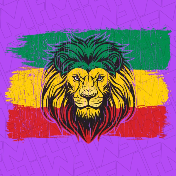 Lion of Judah with Flag DTF Transfer  Juneteenth Direct to Film  0461
